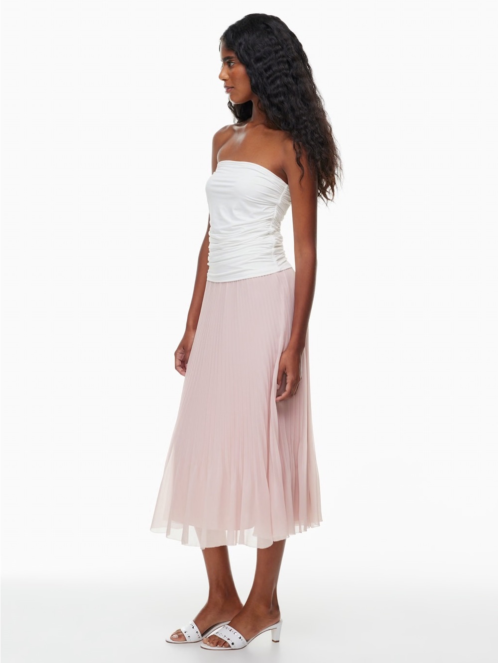 WILFRED Twirl Pleated Skirt in Poetic Pink